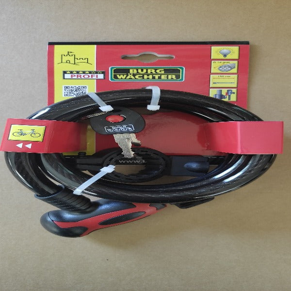 Ultimative Sicherheit: Starkes Spiralseilschloss mit beleuchtetem Schlüssel und praktischer Halterung