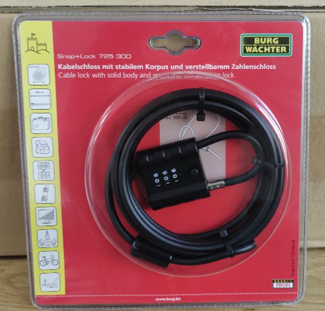 Sicherheit für Fahrrad & mehr: Snap+Lock Seilschloss mit Zahlenschloss